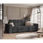 Canape convertible molly - 3 places - coffre de rangement - tissu doux au toucher - anthracite