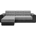 Canap dangle 3 places aminta convertible en tissu - gris clair / gris fonc