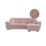 Canap dangle albert rversible convertible 4 places avec coffre en velours ctel - rose