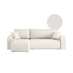 Canap� dangle alya convertible et r�versible 4 places en tissu bouclette - blanc