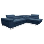 Canap� dangle convertible droit 4 places coffre martin velours c�tel� bleu