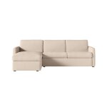 Canap dangle convertible express 4 places agathe 140x190cm en tissu beige - matelas 13cm