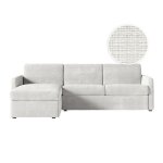 Canap dangle convertible express 4 places agathe 140x190cm en tissu chenille beige - matelas 13cm