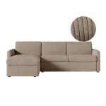 Canap dangle convertible express 4 places agathe 140x190cm en velours ctel taupe - matelas 13cm