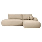 Canap� dangle convertible fabio 5 places en tissu bouclette - angle droit - beige