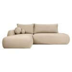 Canap� dangle convertible fabio 5 places en tissu bouclette - angle gauche - beige