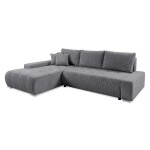 Canap� dangle convertible gauche 4 places coffre jonas velours c�tel� gris