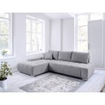 Canap� dangle convertible gauche 4 places coffre jonas velours c�tel� gris clair