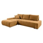 Canap� dangle convertible gauche 4 places coffre jonas velours c�tel� jaune