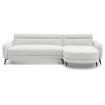 Canap� dangle convertible avec m�ridienne arrondie milord tissu textur� cr�me