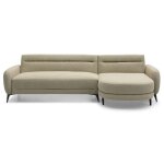 Canap� dangle convertible avec m�ridienne arrondie milord tissu textur� taupe