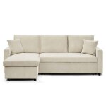 Canap� dangle convertible rico velours c�tel� beige