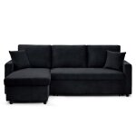 Canap� dangle convertible rico velours c�tel� noir