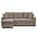 Canap� dangle convertible rico velours c�tel� taupe