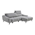 Canap� dangle droit relax avec assise coulissante en tissu gris elosia
