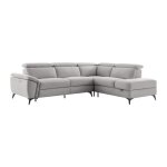 Canap dangle droit relax lectrique en tissu chin gris clair cadilo