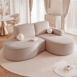 Canap� dangle droit sofia - 3 places - canap� arrondi tissus amovibles - velours �l�gant brillant - marron ...