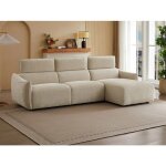 Canap� dangle droit en tissu chenille beige taziza