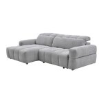 Canap� dangle gauche relax avec assise coulissante �lectrique en tissu gris cariala