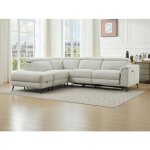Canap dangle gauche relax lectrique en tissu beige makoro