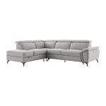 Canap dangle gauche relax lectrique en tissu chin gris clair cadilo