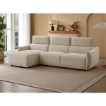 Canap� dangle gauche en tissu chenille beige taziza