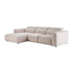 Canap� dangle gauche en tissu chin� beige nelorim