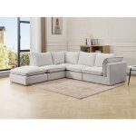 Canap dangle gauche en tissu textur beige brumado