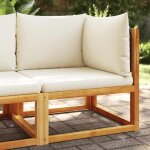 Canap� dangle de jardin en bois dacacia - vidaxl - rotin synth�tique - 65x65x65 cm - coussins cr�me - ...