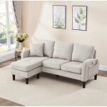 Canapé dangle modulable 3 places 166 x 118 x 77 cm méridienne en l tissu coton et lin pour salons appartements ... Canapé dangle modulable 3 places 166 x 118 x 77 cm méridienne en l tissu coton et lin pour salons appartements ...