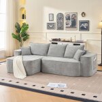 Canap� dangle modulaire - oem - cloud couch - gris chenille - si�ge profond xxl - 262x144x65 cm