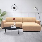 Canap dangle rversible 292cm wallis velours ctel beige