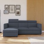 Canap dangle rversible beni - 3 places - canape convertible avec ttires - tissu tiss gris fonc