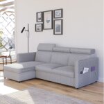 Canap dangle rversible beni - 3 places - canape convertible avec ttires - tissu velours cotel - ...