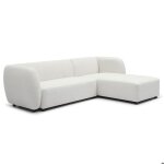 Canap dangle rversible moderne larry tissu bouclette crme