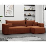 Canap� dangle r�versible piano - 4 places - canape convertible avec coffre - tissu velours cotel� - orange ...