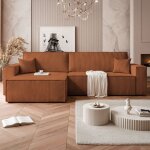 Canap� dangle r�versible paris xl - 5 places - canape convertible avec coffre - tissu velours cotel� ...