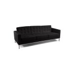 Canap� design (3 places) kanel - simili cuir noir