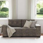 Canap� deux places en cuir artificiel - vidaxl - gris fonc� - 59 cm largeur dassise - 78 cm profondeur ...