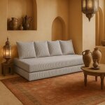 Canap� droit convertible innovation layali + gris 4 pl d�houssable