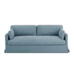 Canap� droit fixe d�houssable jatoba 3 places tissu bleu