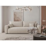 Canape convertible piano - 3 places - coffre de rangement - tissu agrable au toucher crme