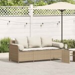 Canap� dext�rieur - canap� de jardin avec coussins 3 places - 3 personnes - beige r�sine tress�e?3758150? ...