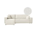 Canap� farah dangle r�versible et convertible 4 places en tissu bouclette - blanc