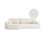 Canap� farah dangle max r�versible et convertible 5 places en tissu bouclette - blanc