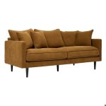 Canap� fixe candice 3 places 194x96cm beige - atmosphera cr�ateur dint�rieur
