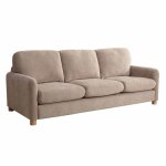 Canap� fixe en tissu 3 places beige l 231 cm - oviala