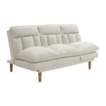 Canap inclinable 3 places convertible clic - clac en tissu beige palobu