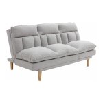 Canap inclinable 3 places convertible clic - clac en tissu gris clair palobu