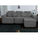 Canap� innovant en mousse roul�e ? modulable 4 places - gris fonce